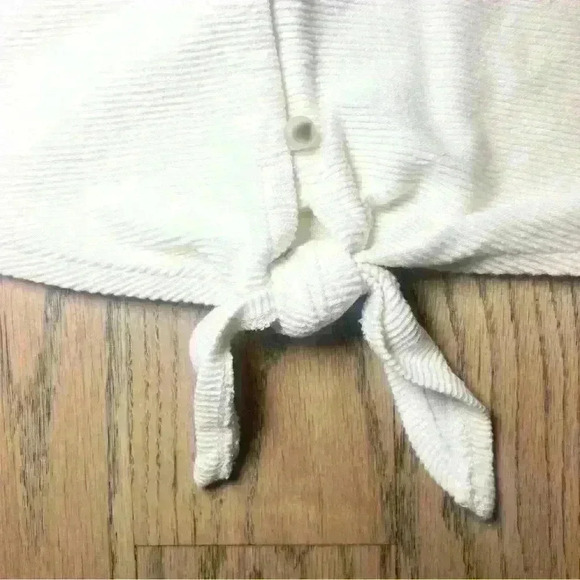 Madewell Women’s Texture & Thread Button Up Tie Front Tank Top in Cream Size XS - Picture 4 of 9